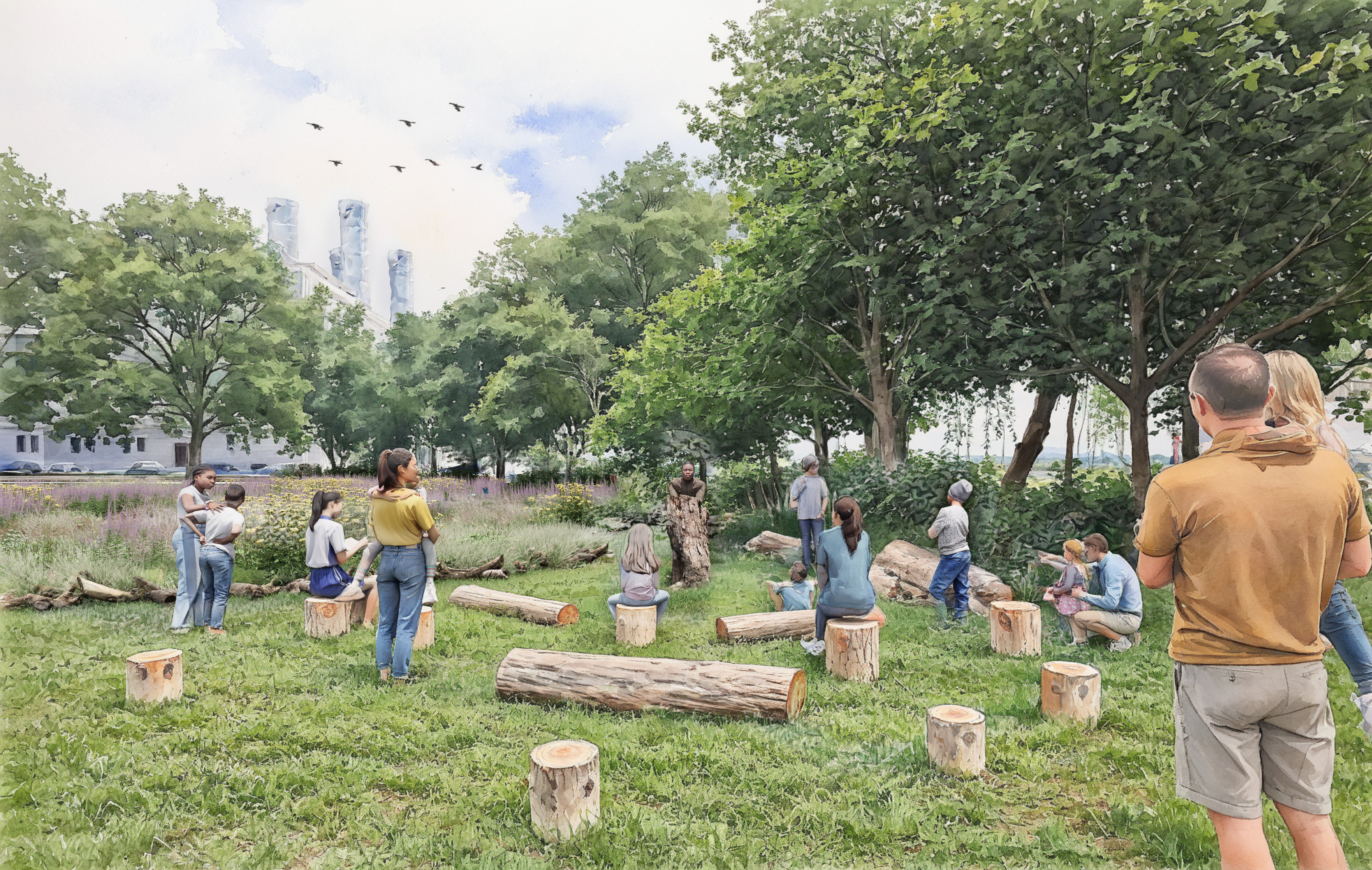 Rendering of proposed outdoor classroom: option 1